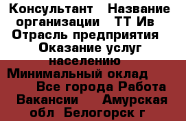 Консультант › Название организации ­ ТТ-Ив › Отрасль предприятия ­ Оказание услуг населению › Минимальный оклад ­ 20 000 - Все города Работа » Вакансии   . Амурская обл.,Белогорск г.